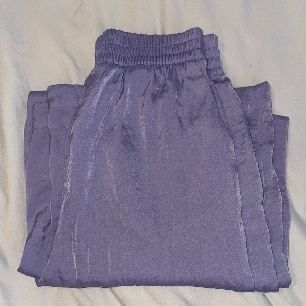 H&M Shimmering Purple Wide Leg Pants